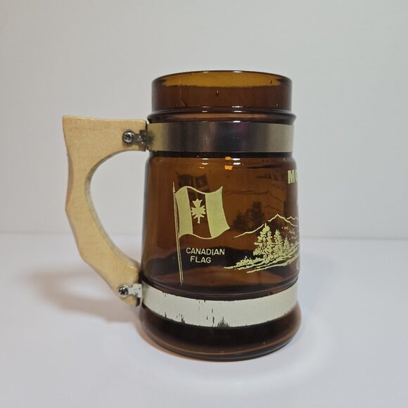 💥3/$24💥 Vintage Montreal Quebec Canada Siesta Ware Amber Brown Barrel Wood - Picture 4 of 8